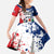 Personalized Dominican Republic Restoration Day Family Matching Off The Shoulder Long Sleeve Dress and Hawaiian Shirt Coat Of Arms Flag Colors - Wonder Print Shop