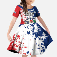 Personalized Dominican Republic Restoration Day Family Matching Summer Maxi Dress and Hawaiian Shirt Coat Of Arms Flag Colors - Wonder Print Shop