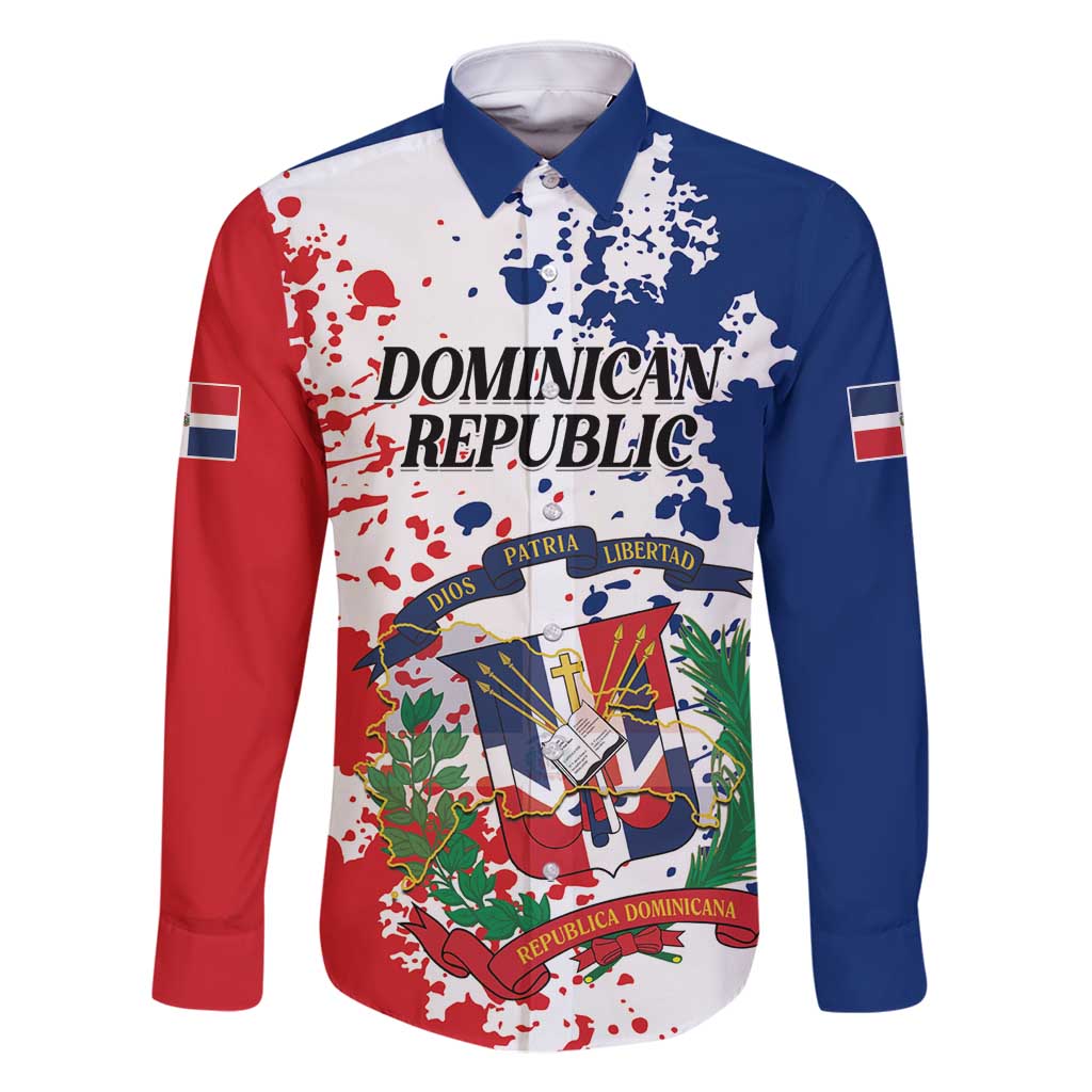 Personalized Dominican Republic Restoration Day Family Matching Summer Maxi Dress and Hawaiian Shirt Coat Of Arms Flag Colors - Wonder Print Shop