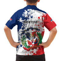 Personalized Dominican Republic Restoration Day Family Matching Tank Maxi Dress and Hawaiian Shirt Coat Of Arms Flag Colors - Wonder Print Shop