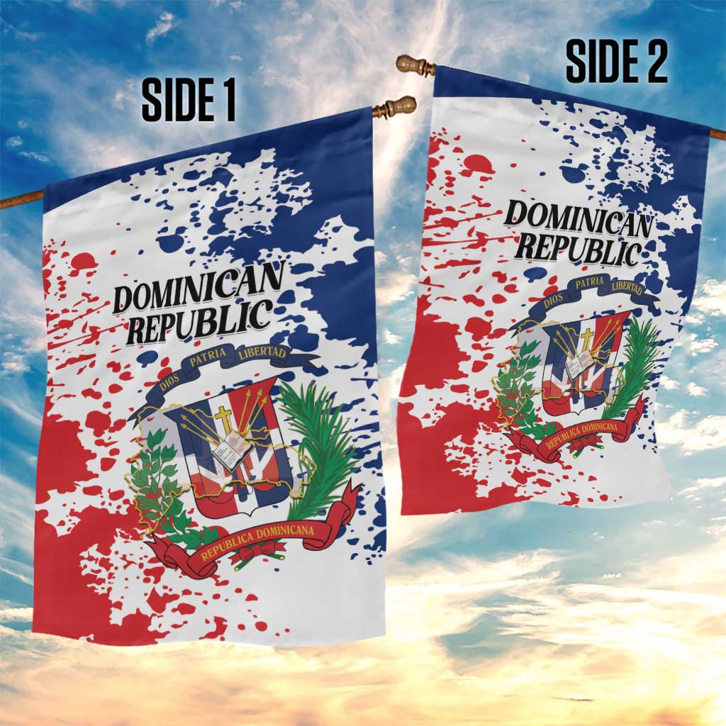 Dominican Republic Restoration Day Garden Flag Coat Of Arms Flag Colors - Wonder Print Shop