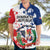 Personalized Dominican Republic Restoration Day Hawaiian Shirt Coat Of Arms Flag Colors - Wonder Print Shop