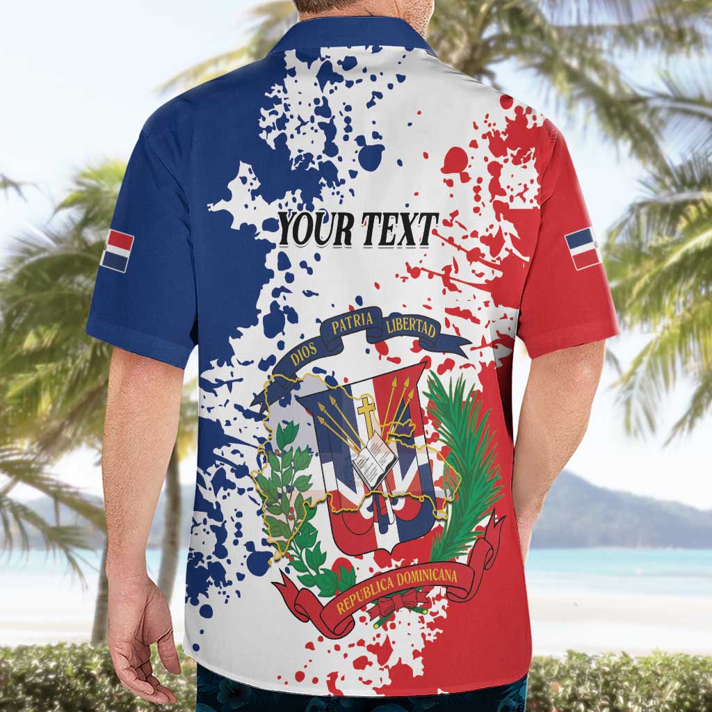 Personalized Dominican Republic Restoration Day Hawaiian Shirt Coat Of Arms Flag Colors - Wonder Print Shop