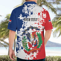 Personalized Dominican Republic Restoration Day Hawaiian Shirt Coat Of Arms Flag Colors - Wonder Print Shop