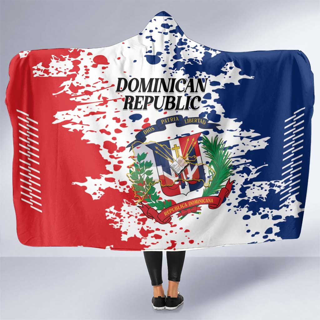 Dominican Republic Restoration Day Hooded Blanket Coat Of Arms Flag Colors - Wonder Print Shop