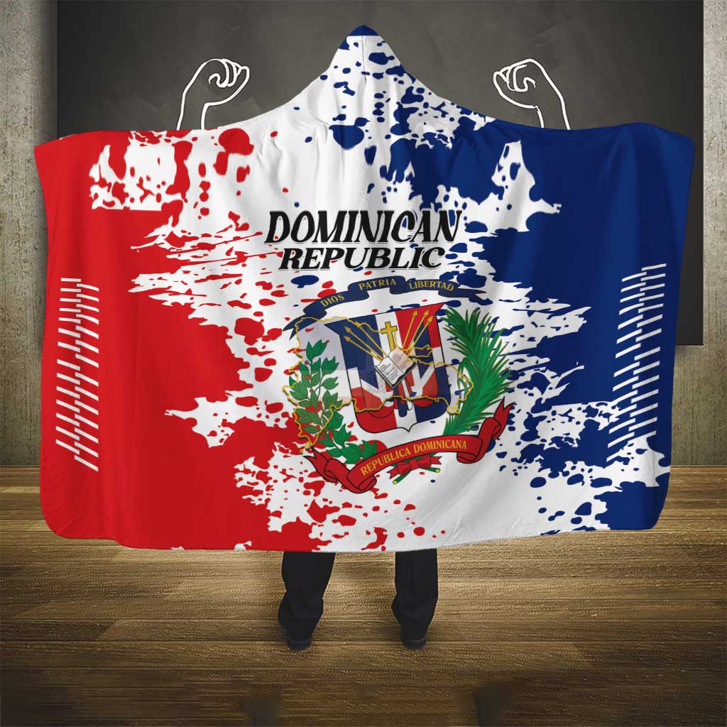 Dominican Republic Restoration Day Hooded Blanket Coat Of Arms Flag Colors - Wonder Print Shop