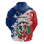 Personalized Dominican Republic Restoration Day Hoodie Coat Of Arms Flag Colors - Wonder Print Shop