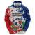 Personalized Dominican Republic Restoration Day Hoodie Coat Of Arms Flag Colors - Wonder Print Shop
