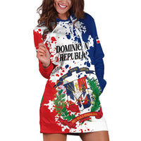 Personalized Dominican Republic Restoration Day Hoodie Dress Coat Of Arms Flag Colors - Wonder Print Shop
