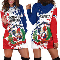 Personalized Dominican Republic Restoration Day Hoodie Dress Coat Of Arms Flag Colors - Wonder Print Shop