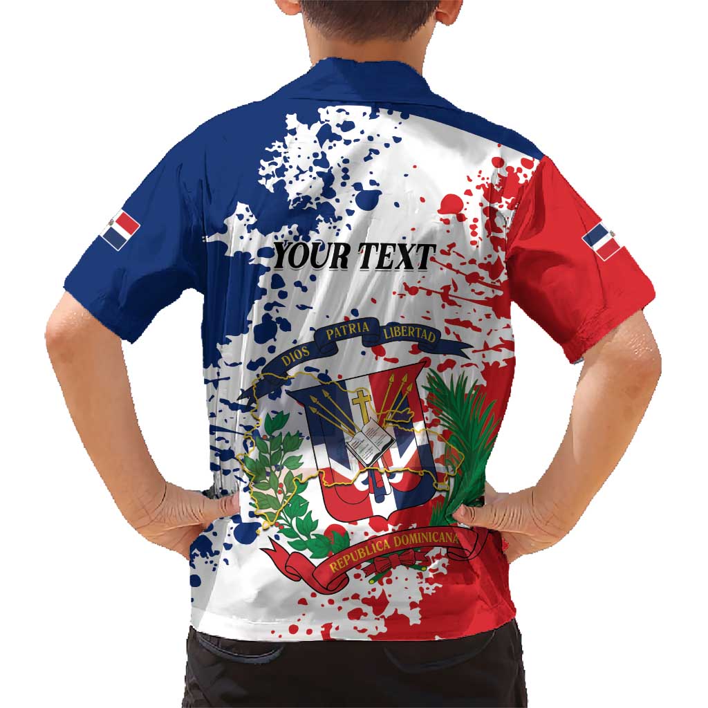 Personalized Dominican Republic Restoration Day Kid Hawaiian Shirt Coat Of Arms Flag Colors - Wonder Print Shop