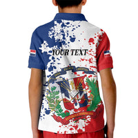 Personalized Dominican Republic Restoration Day Kid Polo Shirt Coat Of Arms Flag Colors - Wonder Print Shop
