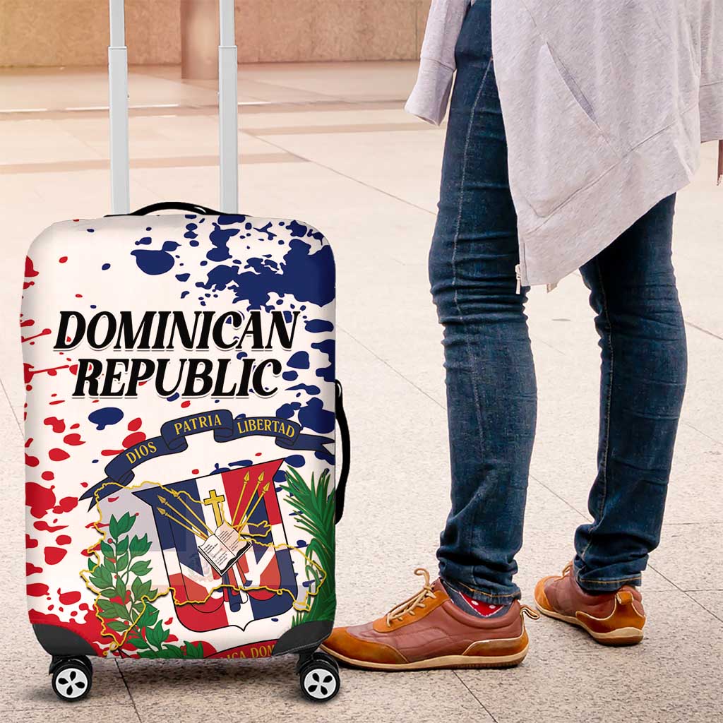 Dominican Republic Restoration Day Luggage Cover Coat Of Arms Flag Colors - Wonder Print Shop