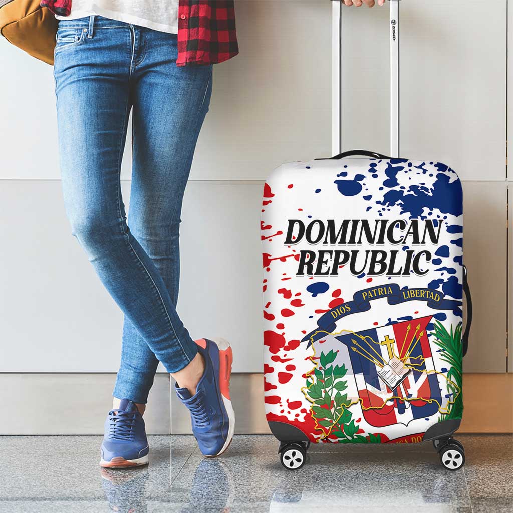 Dominican Republic Restoration Day Luggage Cover Coat Of Arms Flag Colors - Wonder Print Shop