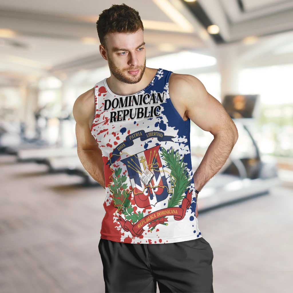 Personalized Dominican Republic Restoration Day Men Tank Top Coat Of Arms Flag Colors - Wonder Print Shop