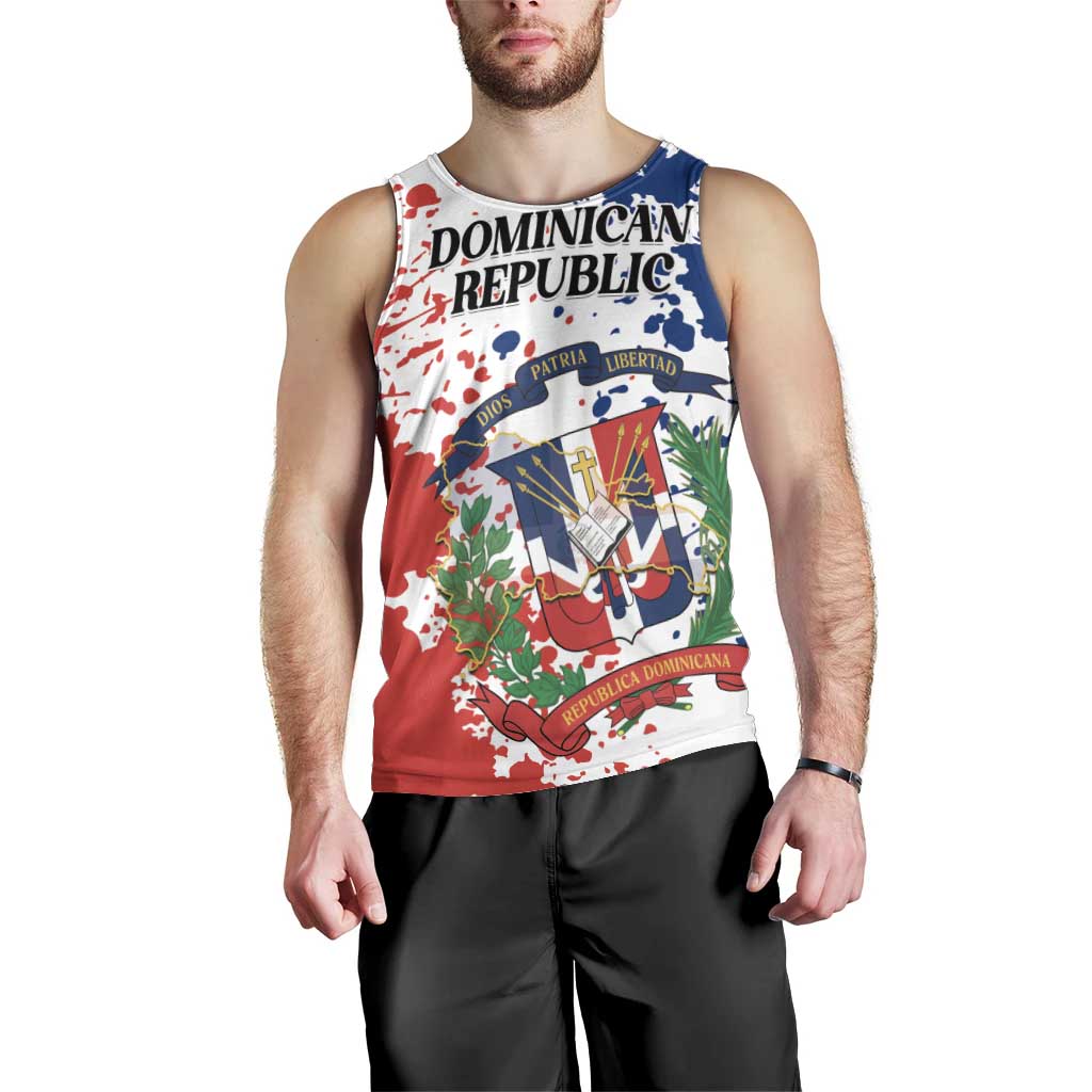 Personalized Dominican Republic Restoration Day Men Tank Top Coat Of Arms Flag Colors - Wonder Print Shop