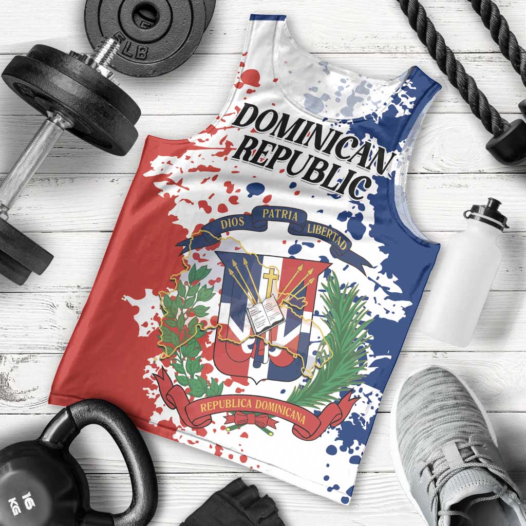 Personalized Dominican Republic Restoration Day Men Tank Top Coat Of Arms Flag Colors - Wonder Print Shop