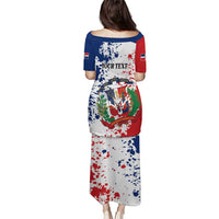 Personalized Dominican Republic Restoration Day Puletasi Coat Of Arms Flag Colors - Wonder Print Shop