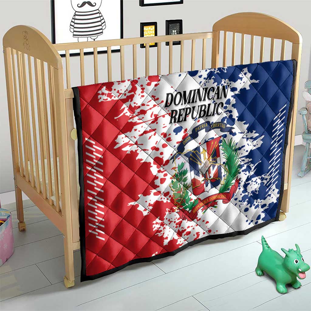 Dominican Republic Restoration Day Quilt Coat Of Arms Flag Colors - Wonder Print Shop