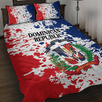 Dominican Republic Restoration Day Quilt Bed Set Coat Of Arms Flag Colors - Wonder Print Shop