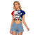 Personalized Dominican Republic Restoration Day Raglan Cropped T Shirt Coat Of Arms Flag Colors - Wonder Print Shop