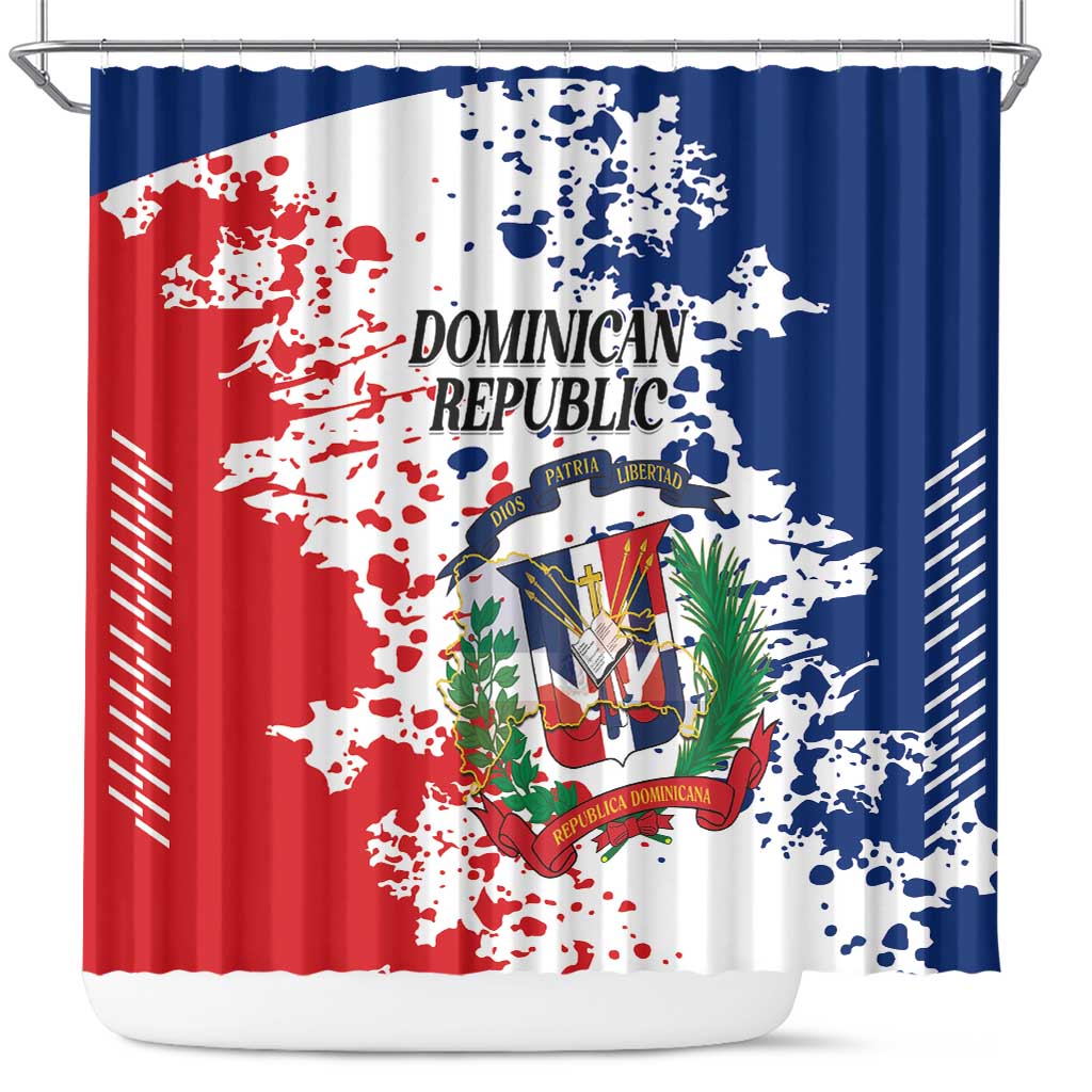 Dominican Republic Restoration Day Shower Curtain Coat Of Arms Flag Colors - Wonder Print Shop