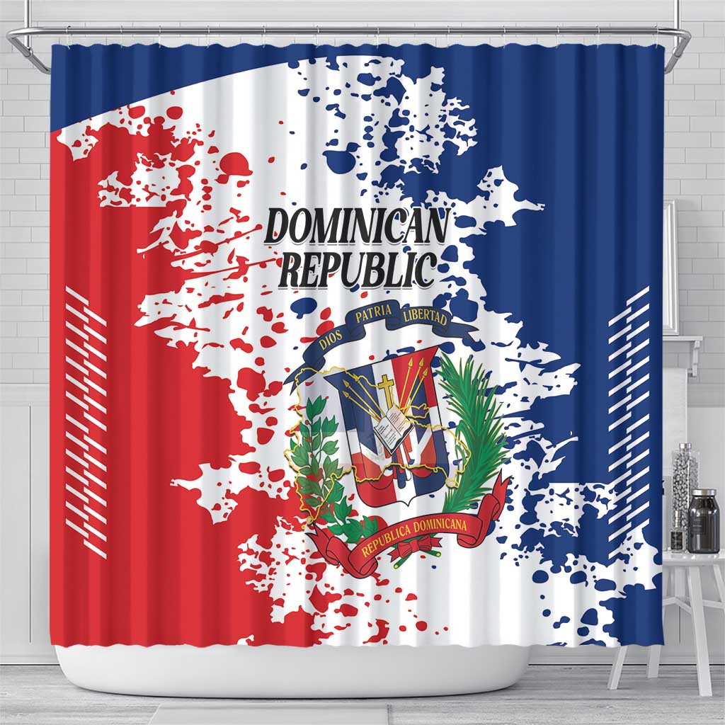 Dominican Republic Restoration Day Shower Curtain Coat Of Arms Flag Colors - Wonder Print Shop
