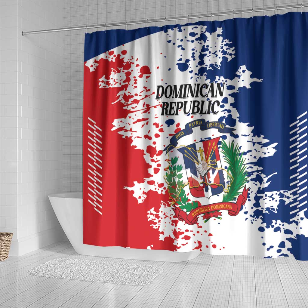 Dominican Republic Restoration Day Shower Curtain Coat Of Arms Flag Colors - Wonder Print Shop