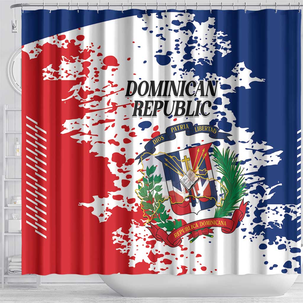 Dominican Republic Restoration Day Shower Curtain Coat Of Arms Flag Colors - Wonder Print Shop