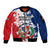 Personalized Dominican Republic Restoration Day Sleeve Zip Bomber Jacket Coat Of Arms Flag Colors - Wonder Print Shop