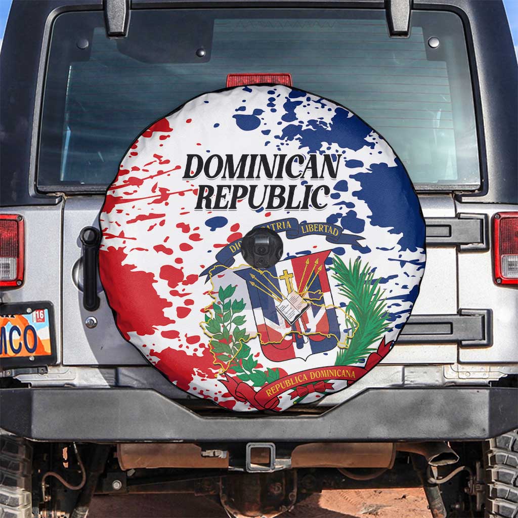 Dominican Republic Restoration Day Spare Tire Cover Coat Of Arms Flag Colors - Wonder Print Shop