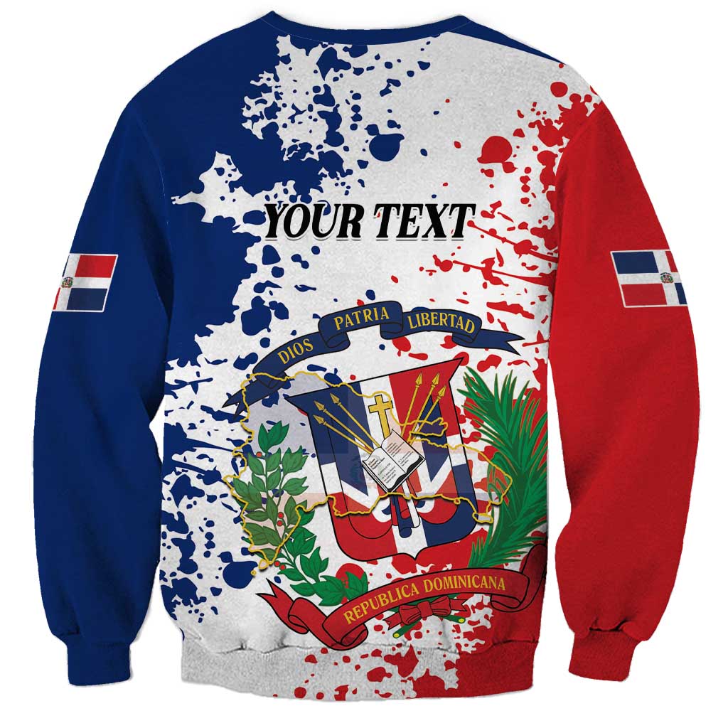 Personalized Dominican Republic Restoration Day Sweatshirt Coat Of Arms Flag Colors - Wonder Print Shop