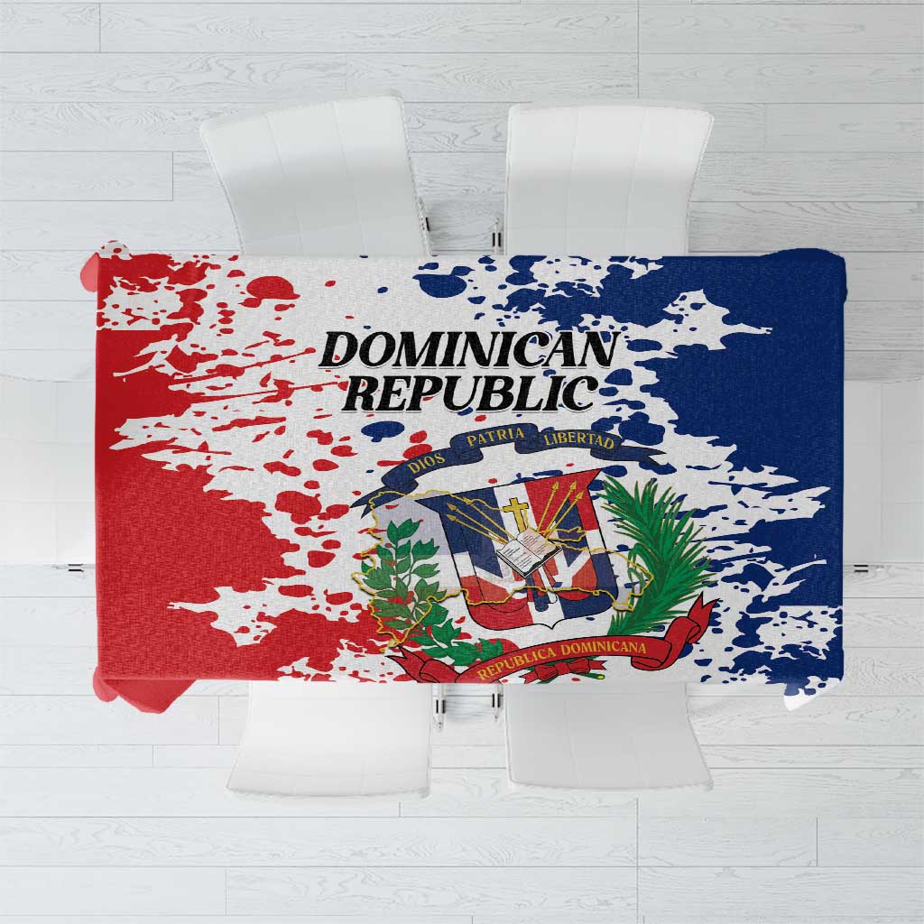 Dominican Republic Restoration Day Tablecloth Coat Of Arms Flag Colors - Wonder Print Shop