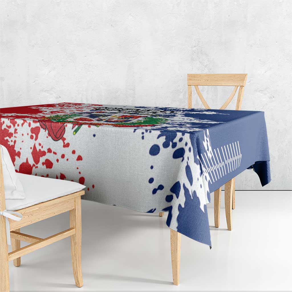Dominican Republic Restoration Day Tablecloth Coat Of Arms Flag Colors - Wonder Print Shop