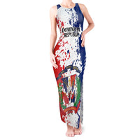 Personalized Dominican Republic Restoration Day Tank Maxi Dress Coat Of Arms Flag Colors - Wonder Print Shop