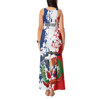 Personalized Dominican Republic Restoration Day Tank Maxi Dress Coat Of Arms Flag Colors - Wonder Print Shop