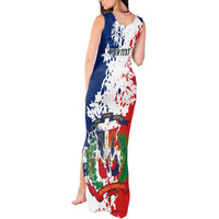 Personalized Dominican Republic Restoration Day Tank Maxi Dress Coat Of Arms Flag Colors - Wonder Print Shop