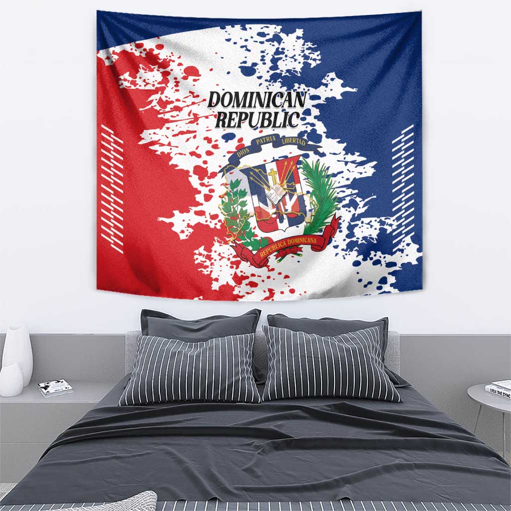 Dominican Republic Restoration Day Tapestry Coat Of Arms Flag Colors - Wonder Print Shop