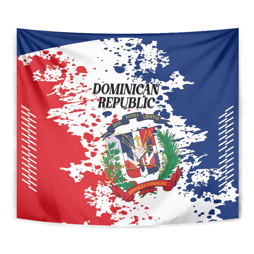 Dominican Republic Restoration Day Tapestry Coat Of Arms Flag Colors - Wonder Print Shop