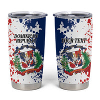 Personalized Dominican Republic Restoration Day Tumbler Cup Coat Of Arms Flag Colors - Wonder Print Shop