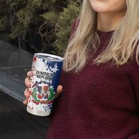 Personalized Dominican Republic Restoration Day Tumbler Cup Coat Of Arms Flag Colors - Wonder Print Shop