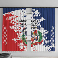 Dominican Republic Restoration Day Window Curtain Coat Of Arms Flag Colors - Wonder Print Shop