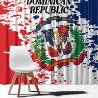 Dominican Republic Restoration Day Window Curtain Coat Of Arms Flag Colors - Wonder Print Shop