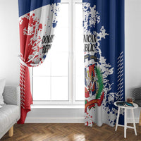Dominican Republic Restoration Day Window Curtain Coat Of Arms Flag Colors - Wonder Print Shop