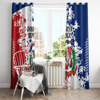 Dominican Republic Restoration Day Window Curtain Coat Of Arms Flag Colors - Wonder Print Shop