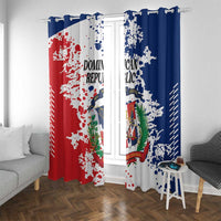 Dominican Republic Restoration Day Window Curtain Coat Of Arms Flag Colors - Wonder Print Shop