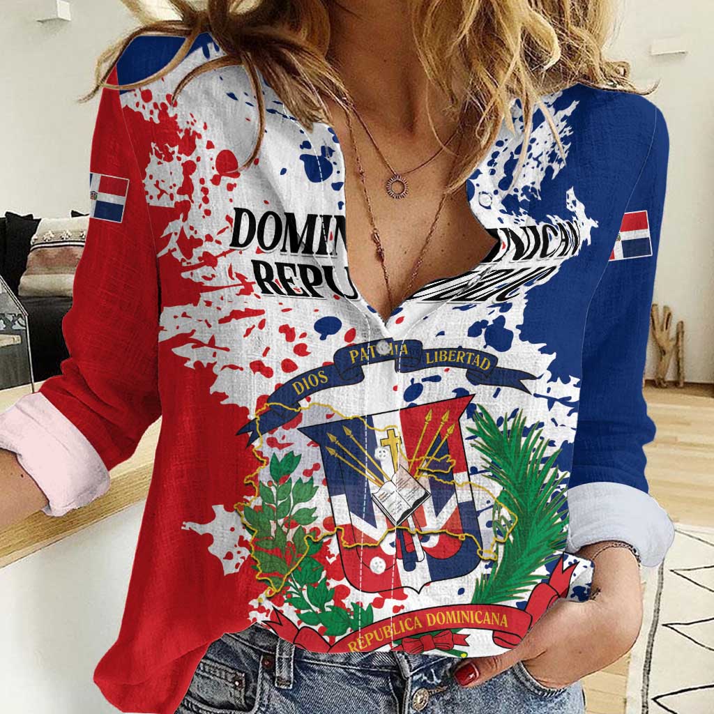 Personalized Dominican Republic Restoration Day Women Casual Shirt Coat Of Arms Flag Colors - Wonder Print Shop