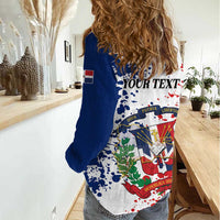 Personalized Dominican Republic Restoration Day Women Casual Shirt Coat Of Arms Flag Colors - Wonder Print Shop