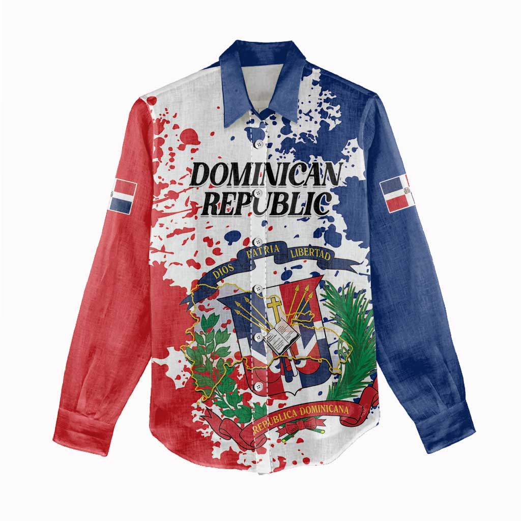 Personalized Dominican Republic Restoration Day Women Casual Shirt Coat Of Arms Flag Colors - Wonder Print Shop
