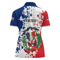 Personalized Dominican Republic Restoration Day Women Polo Shirt Coat Of Arms Flag Colors - Wonder Print Shop